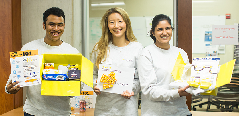 EDI students displayed their Spotlight: Cares prototypes for new college roommates.