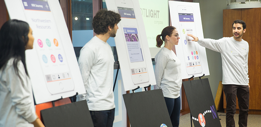 EDI students explain how their digital tool, Spotlight: Compass, would help students with food allergies.