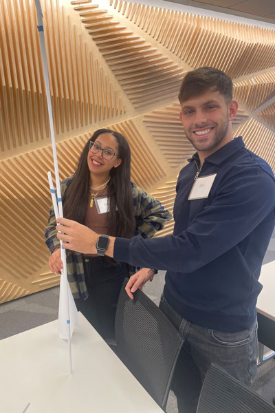 Students competed with AI to see which team could build the tallest tower.