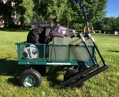 Assists folds up into a mobile cart