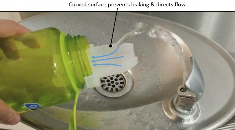 Flow of water on funnel